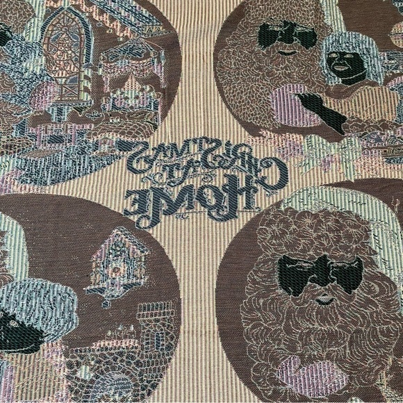 Chatham VTG tapestry woven Christmas Santa throw blanket - Picture 12 of 14